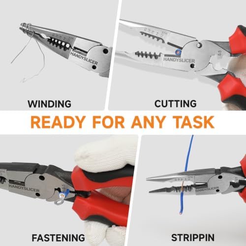 8.5" 6-in-1 Needle Nose Pliers for electrical and DIY tasks