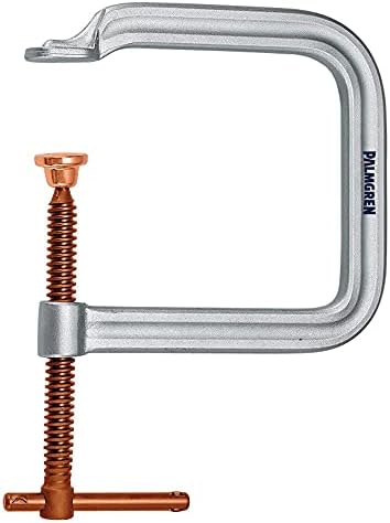 Palmgren 9629239, Regular Duty Extra Deep Throat C-Clamp with Copper Spindle, 0-10 Inches