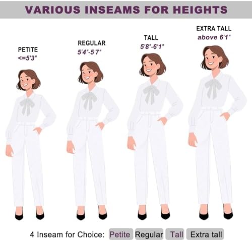 iChosy Women's Stretch Straight Leg Dress Work Pants Business Casual Slacks