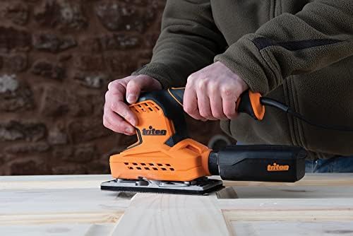Triton TTRDSS 2 Amp Orbital Sander 1/3" Sheet – Electric Palm Sander with Variable Speed, Dust Extraction, Vibration Reduction Grip for Woodworking & Sanding Projects