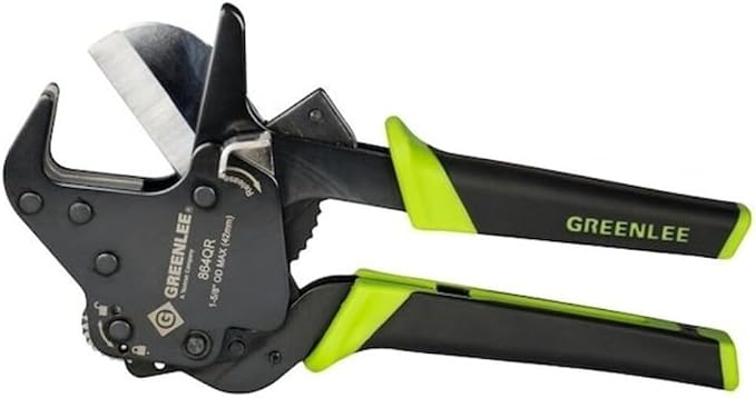 Greenlee 864QR Conduit Quick Release Ratcheting Pvc Cutter, Black and Green