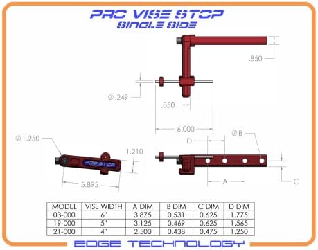 03-000 Pro Vise Stop - Low Profile CNC Milling Workstop for 6" Vises, Fast, Accurate Part Setup, Repeat Setup with Rotating Arm for Total Clearance