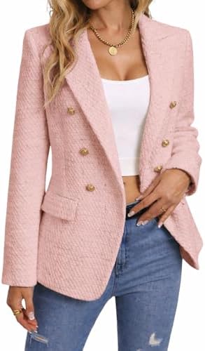 Mina Self 2026 Women's Fall Tweed Blazer Plaid Jacket Business Casual Coat