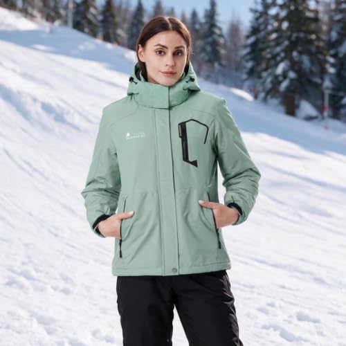 MOERDENG Women's Ski Jacket Warm Winter Coat Snowboarding Jacket