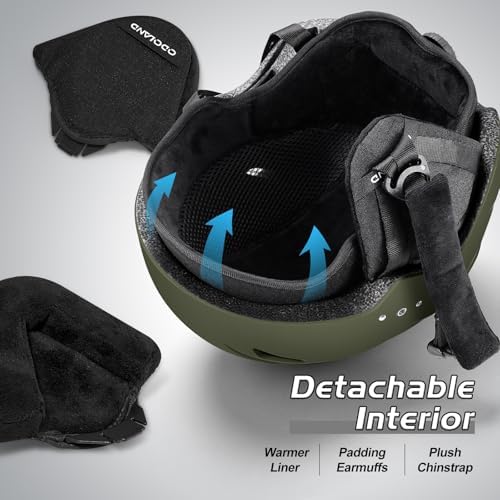Odoland Ski Helmet with 2-in-1 Visor Goggles, Lightweight for Men Women