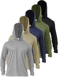 Men’s 5 Pack Sun Protection Long Sleeve Hoodie Rash Guard SPF Lightweight Quick Dry UV Shirts Outdoor Fishing Active Wear