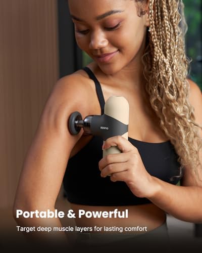 RENPHO Mini Thermal Massage Gun with Heat, Color Silicone Casing, 4 Speeds