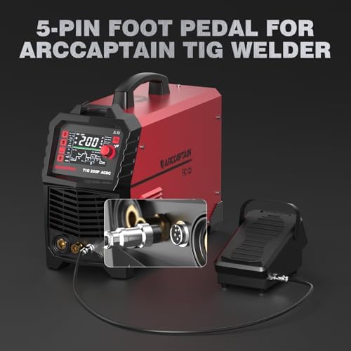 ARCCAPTAIN TIG Welding Foot Pedal, 5-Pin Remote Amp Control