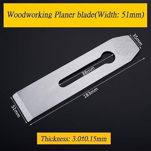 10 Pack Bench Hand Plane Blade Replacement Woodwork Planer Cutter Wide Iron Blades Steel Carpentry Edge Trimming Saw for Woodworking Tool (10 Pack 51mm)