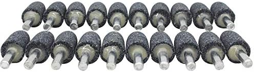 20Pc 1/4" Shank Brown Corundum Grinding Head Cone Shaped Grinding Wheel Abrasive Mounted Grinding Point Stone Rotary Tools Deburring Polishing - Diameter:16mm