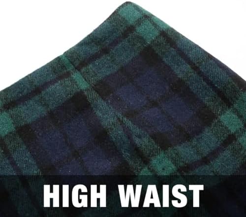 IDEALSANXUN Plaid Skirts for Women Fall Winter Knee Length Pencil Wool Skirt with Slit