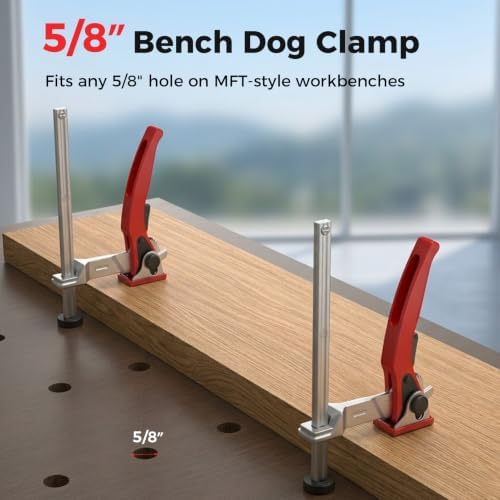 Gugxiom 2PCS Bench Dog Clamp 5/8 Inch Hole, Carbon Steel