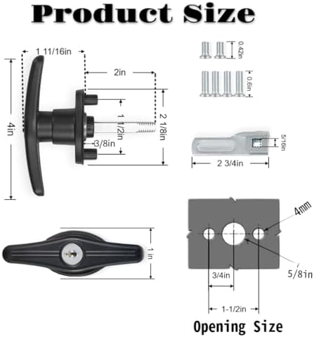 2PCS Keyed Alike Truck Cap T-Handle Locks, Camper Shell Accessories | Left & Right Set, Zinc Alloy Rustproof, Keyed Alike Design, Easy Installation, Fits Pickup Camper Shell Trailer Doors