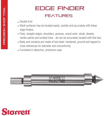 Starrett Edge Finder, 6mm Contact Diameter, 10mm Body Diameter