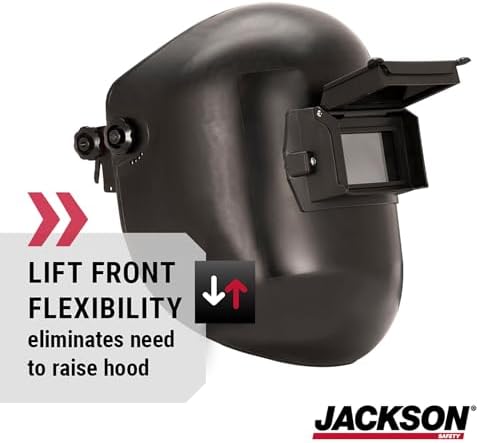 Jackson Safety PL280 Pipeline Welding Helmet - Shade 10 Flip Front Welding Hood - ANSI Z87.1 - Made in USA (Multiple Headgear Styles and Colors)