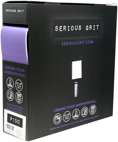 Serious Grit - P150 Grit Ceramic Foam Sandpaper Roll - 115mm x 25m