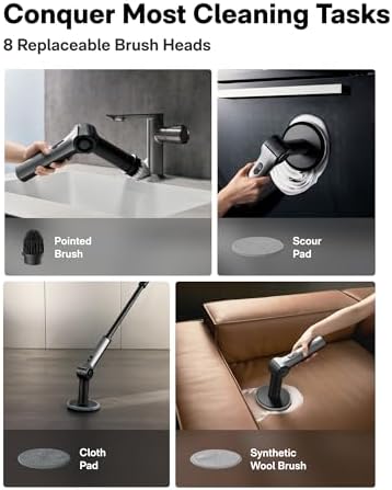 HOTO Flexi™ Cordless Electric Spin Scrubber, for Bathtub, Bathroom, Tile