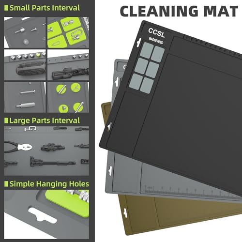 Gun Cleaning Mat 48"x16", Extra Large Magnectic Gun Mat for All Guns Anti-Slip Rubberized Workbench Mat for Pistol and Rifle