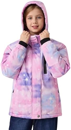 MoFiz Girl's Ski Jacket Fleece Snow Winter Coat Kids Warm Snowboard Jacket