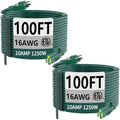 HUANCHAIN Indoor Outdoor Green Extension Cord 100 ft 2pcs Waterproof