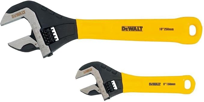 Dewalt DWHT75497 2 Pc. Dip Grip Adjustable Wrench, Yellow & 8" Flush Rivet Slip Joint Pliers