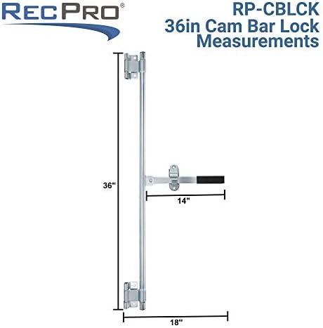 RecPro Cam Bar Lock Kit | Heavy-Duty Zinc Steel Lock with Handle & Hinges | Secure Doors, Trailers, Garages, or Windows | Sturdy, Easy-to-Use Locking System (45 inches)