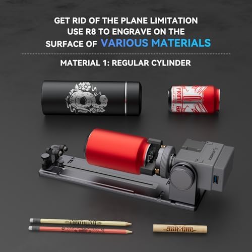 ATOMSTACK Rotary Bundle R8 Pro Rotary Chuck, Rotary Roller, 4th Axis & Y-Axis Dual Rotary Kit, For AtomStack Laser Machine, for Cylindrical & Irregular Objects (Cups, Bottles, Spheres), USB Plug Play
