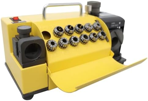 Drill Bits Sharpener,Twist Drill Bit Sharpener for 3-13mm with 100°(90°）-135° Angle Adjustment Portable & Precision Sharpening with 11 Collets 110V 120W (CBN Wheel for HSS)