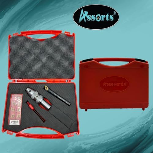 Fly Cutter with 3/4" (19.05 mm) Straight Shank & Indexable Boring Bar – Includes 10 PCS DCMT 11T304 Inserts & Plastic Case | Ideal for Facing & Boring | Watch Video for Details