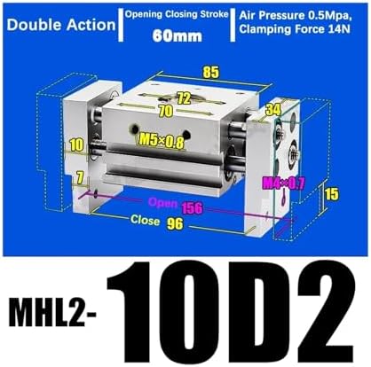 Double Acting Pneumatic Gripper Wide Type Air Gripper Parallel Cylinder Aluminium Clamps MHL2-20D MHL2-20D1 MHL2-20D2(MHL2-10D2)