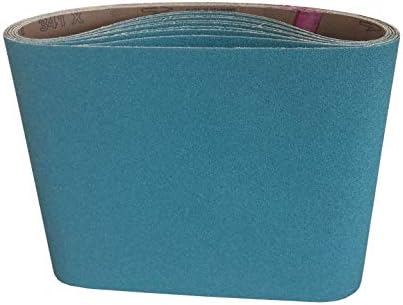 7-7/8 x 29-1/2 Inch Sanding Belts - Starcke Premium 60 Grit Blue Zirconia Cloth Belt Sanders for Woodworking, Metal, Composites & Aluminum, Autobody Sandpaper Belts, Floor Belt Sanding - 10 Pack
