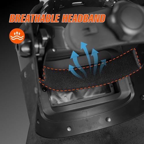 SHINE Leather Auto Darkening Welding Helmet, 1/1/1/2 True Color Flip-up Welding Mask,2x4 1/4 Variable Shade 4/9-13 Welding Hood