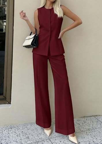 PRETTYGARDEN Women's 2 Piece Sets Business Casual Outfits