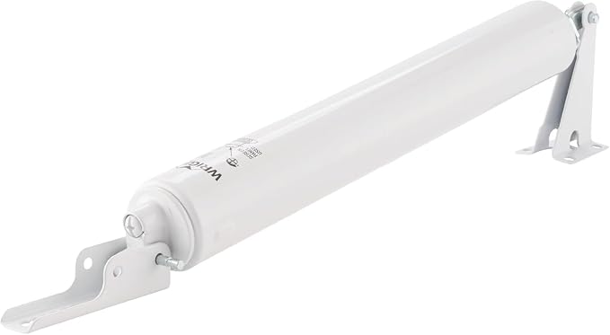 Wright Products Heavy-Duty Pneumatic Storm Door Closer – Durable, Adjustable, Quiet-Closing with Hold-Open Feature (Transitional, White)