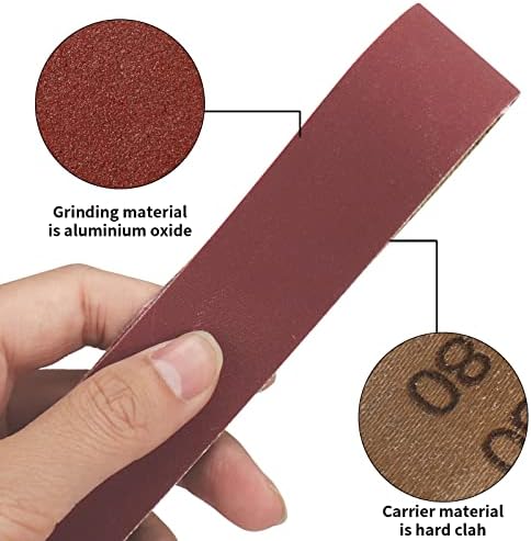 SI FANG Premium Sanding Belts Set 13x1.2 inch for Mini Electric Belt Sander