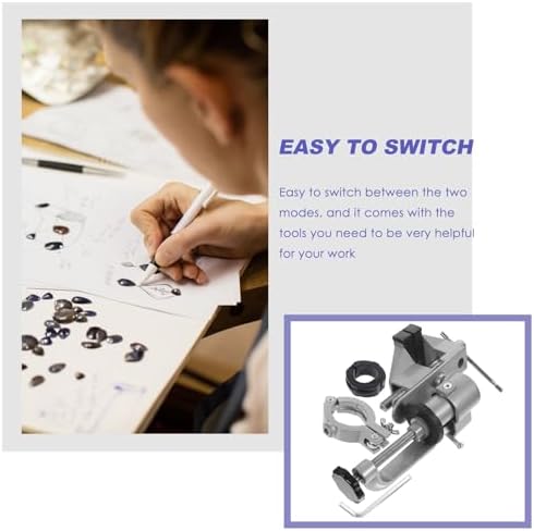 Balacoo 2-in-1 360° Rotating Table Vise Clamp with Drill Press Stand, Metal Bench Vise for Woodworking and Workshop, Small Multipurpose Workholding Device