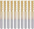 uxcell 10Pcs 3.175mm Titanium Coat Carbide End Mill Engraving Milling Cutter CNC Router Bits for PCB Machine, 1/8" Shank