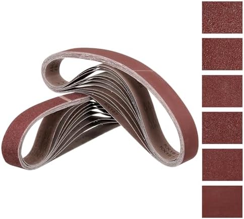 18 Pcs Sanding Belts 1-1/2 x 30 Inch 60/80/120/150/240/400 Grit