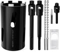 Diamond Core Drill Bit 4-5/16"(110mm) with Pilot Bit & Adapters (SDS Plus & Hex) – Upgraded Welded Segments, 8.6" Depth – for Concrete, Solid Brick, Hollow Brick, Masonry & More