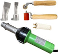 Hot Air Plastic Welder Welding Gun Plastic Repair Welder Kit, 2 Flat Welding Nozzles, 40mm Silicone Seam Roller and Brass Seam Roller