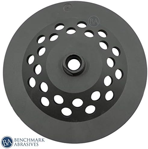 Benchmark Abrasives 7" Double Row Diamond Grinding Cup Wheel for Angle Grinder with 5/8"-11 Arbor Hole Use on Concrete, Granite, Marble, Masonry, Natural Stone
