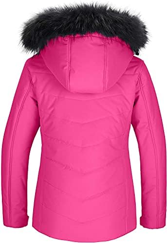 Skieer Women's Ski Jacket Waterproof Warm Puffer Thick Hooded Winter Coat