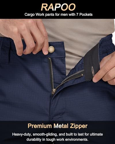 Mens Cargo Pants Ripstop Breathable Tactical Hiking Pants with 7 Pockets