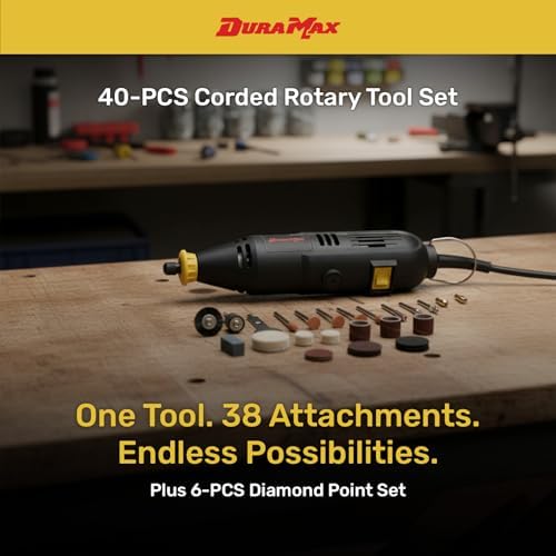 DURAMAX 46PC Rotary Tool Kit, Variable Speed 8000-30000 RPM, 120V