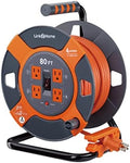 Link2Home 80 Ft. Extension Cord Reel, 4 Power Outlets, 14 AWG SJTW