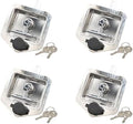 (4 Pack) Stainless Steel Tool Box Lock with Two Keys Each - Truck Trailer RV Door Latch with Gasket T-Handle - Highly Polished Stainless Steel