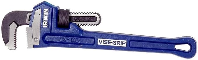 IRWIN Tools VISE-GRIP Pipe Wrench, Cast Iron, 2-Inch Jaw, 12-Inch Length (274106), Blue