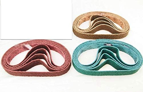 BLUEROCK 15 Pack Assorted Grit 1.5" x 30" (40mm x 760mm) Nylon Non-Woven Sanding Belts for Model 40A & Metabo Sander