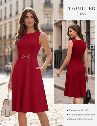 GRACE KARIN Work Business Midi Flowy Sleeveless Dresses for Women