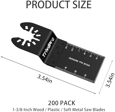 TrivdPro 200PCS Oscillating Saw Blades, Multitool Blades for Wood Plastics